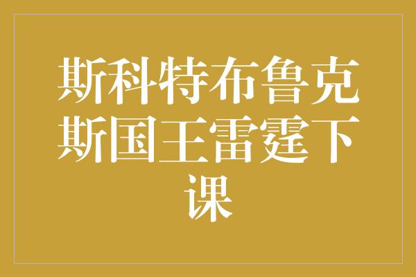 斯科特布鲁克斯国王雷霆下课