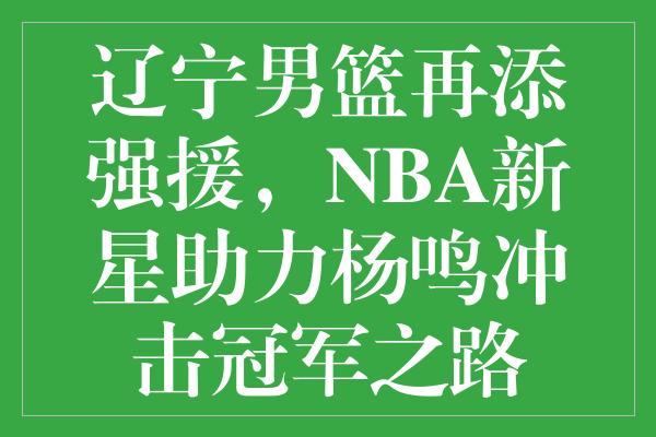 辽宁男篮再添强援，NBA新星助力杨鸣冲击冠军之路