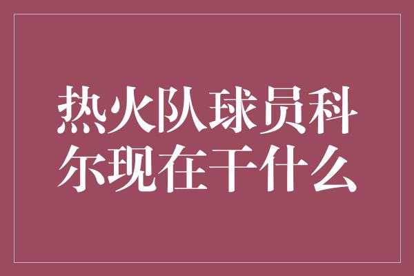 热火队球员科尔现在干什么