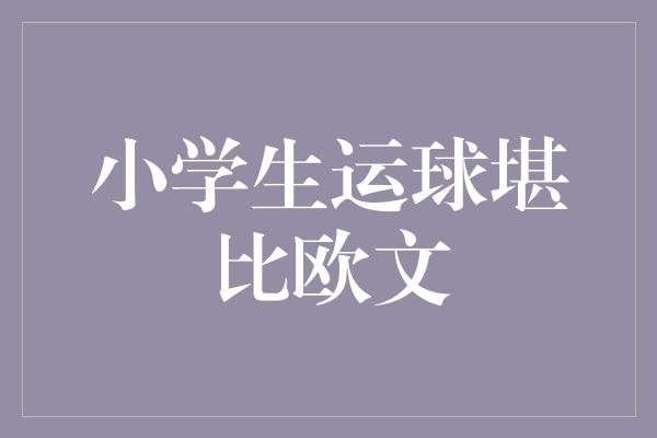 小学生运球堪比欧文