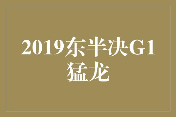 2019东半决G1猛龙