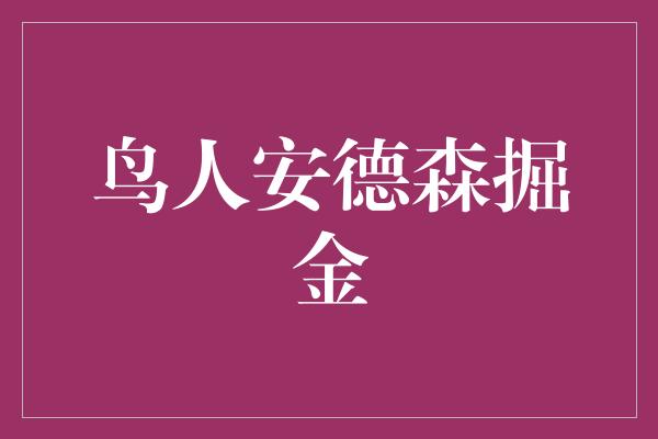 鸟人安德森掘金