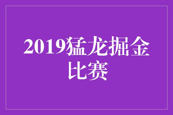 2019猛龙掘金比赛