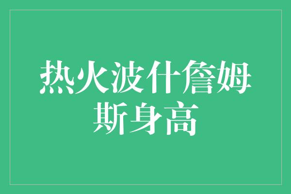 热火波什詹姆斯身高