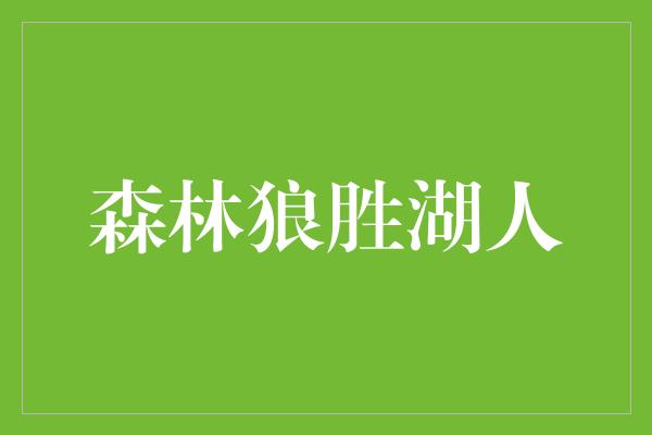 森林狼胜湖人