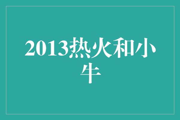 2013热火和小牛