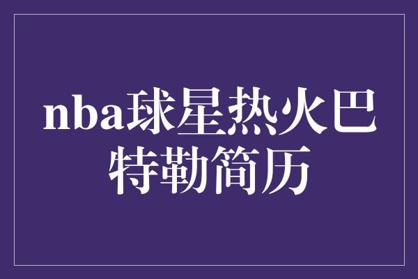 nba球星热火巴特勒简历