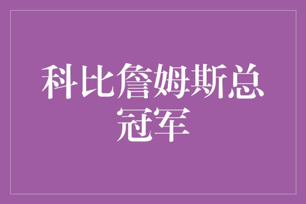 科比詹姆斯总冠军