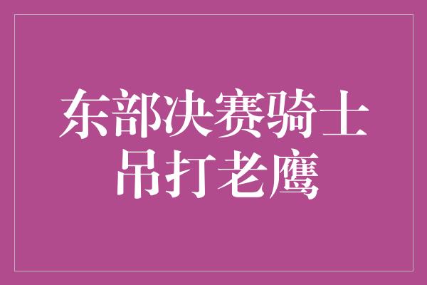 东部决赛骑士吊打老鹰