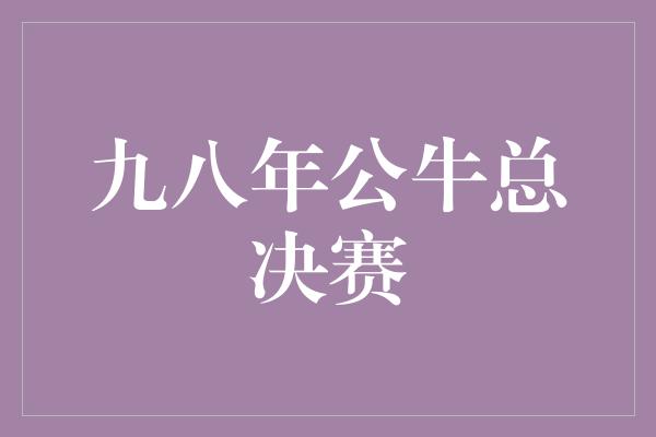 九八年公牛总决赛