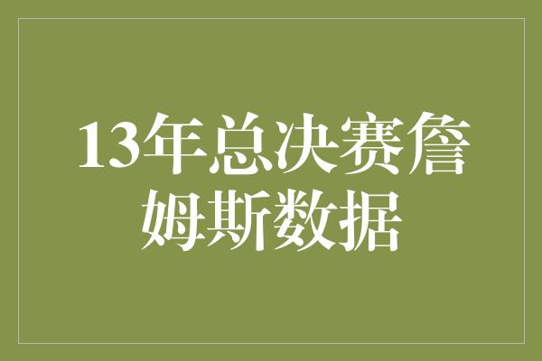 13年总决赛詹姆斯数据