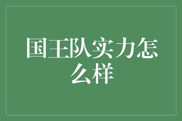 国王队实力怎么样