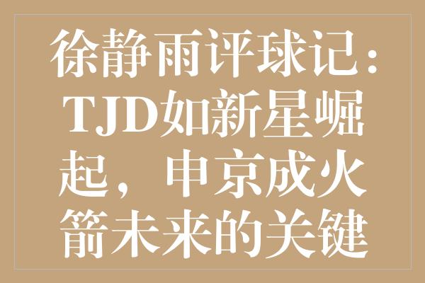 徐静雨评球记：TJD如新星崛起，申京成火箭未来的关键