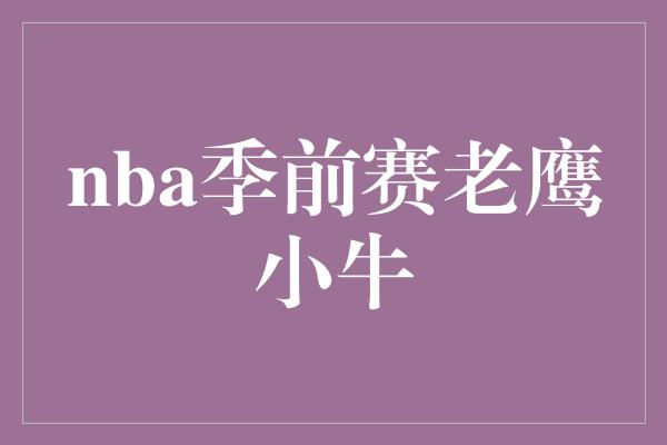 nba季前赛老鹰小牛