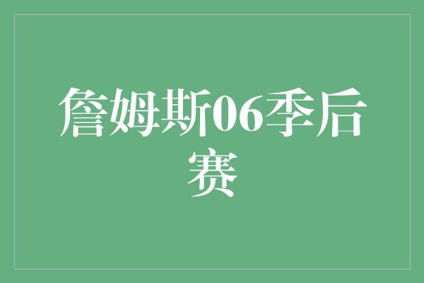 詹姆斯06季后赛