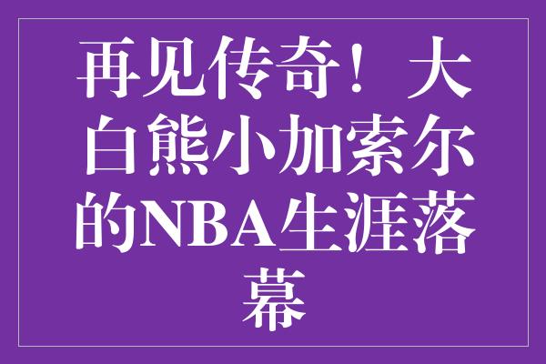 再见传奇！大白熊小加索尔的NBA生涯落幕