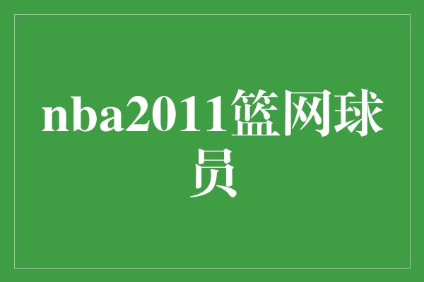 nba2011篮网球员