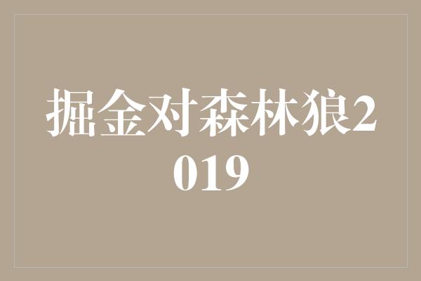 掘金对森林狼2019