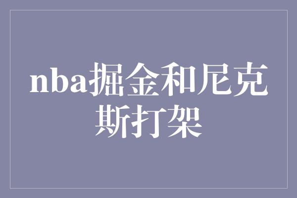 nba掘金和尼克斯打架