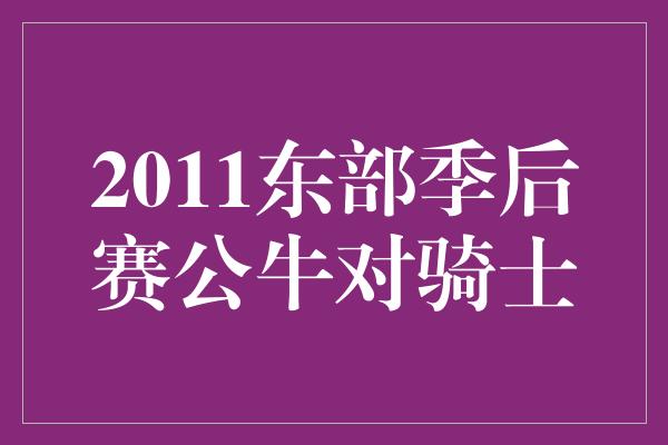 2011东部季后赛公牛对骑士