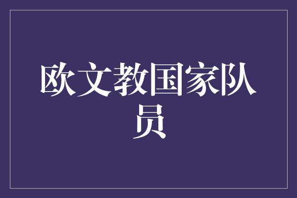 欧文教国家队员