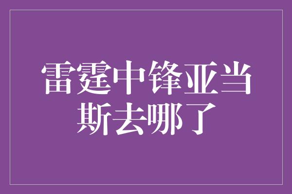 雷霆中锋亚当斯去哪了