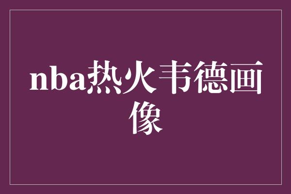 nba热火韦德画像