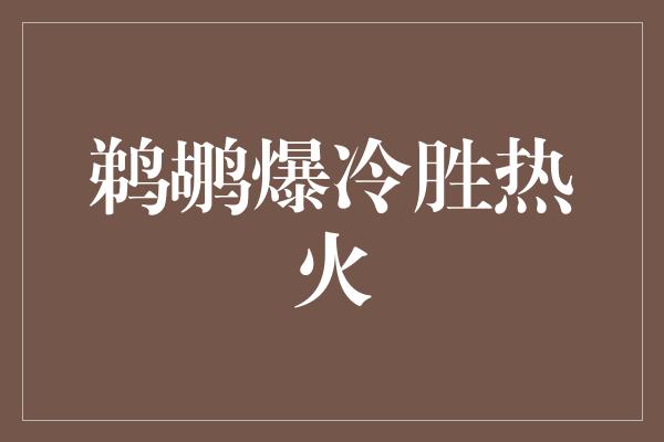 鹈鹕爆冷胜热火