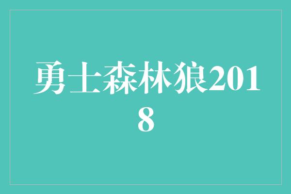 勇士森林狼2018