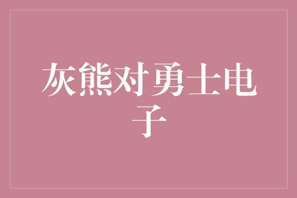 灰熊对勇士电子