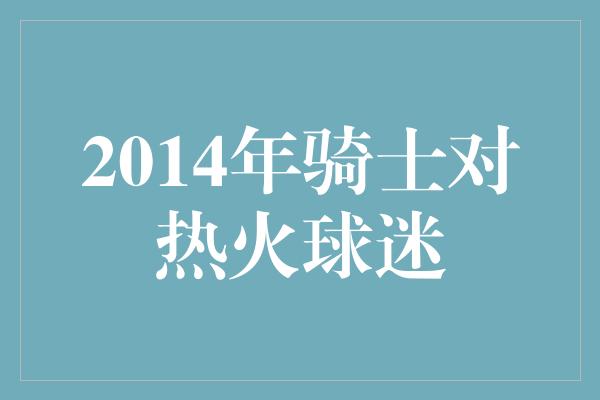 2014年骑士对热火球迷