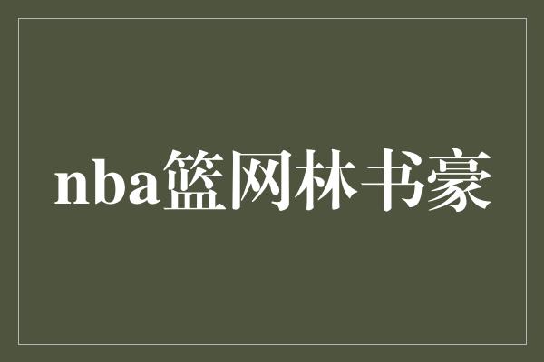 nba篮网林书豪