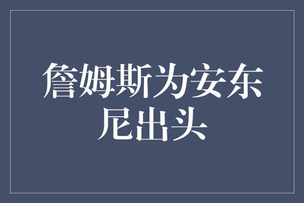 詹姆斯为安东尼出头