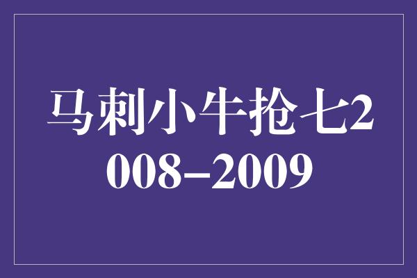 马刺小牛抢七2008-2009