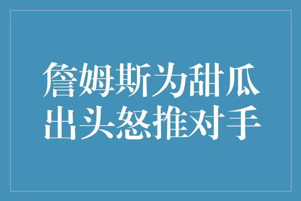 詹姆斯为甜瓜出头怒推对手