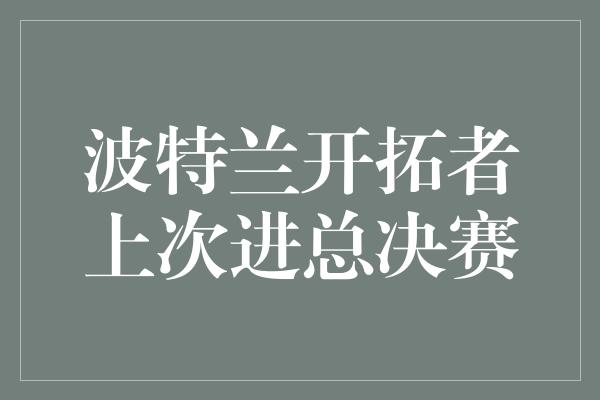 波特兰开拓者上次进总决赛