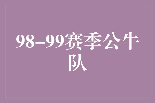 98-99赛季公牛队