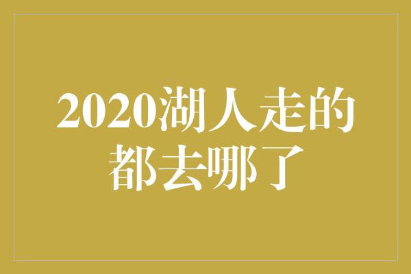 2020湖人走的都去哪了