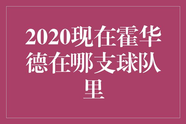 2020现在霍华德在哪支球队里