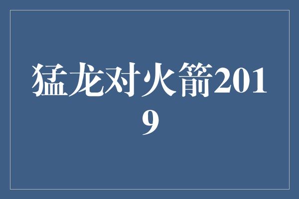 猛龙对火箭2019