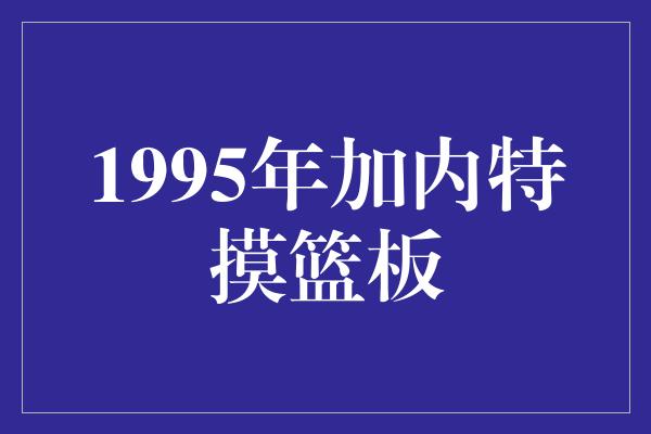 1995年加内特摸篮板