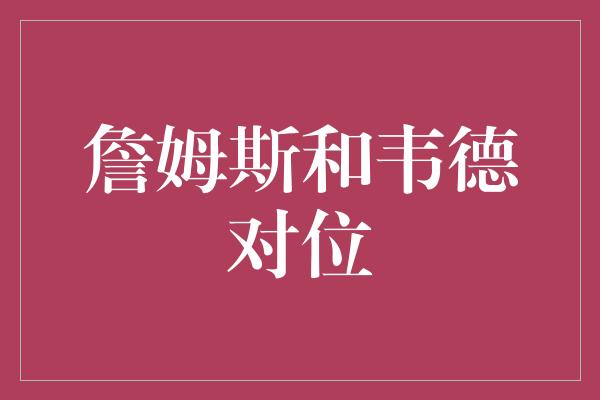 詹姆斯和韦德对位