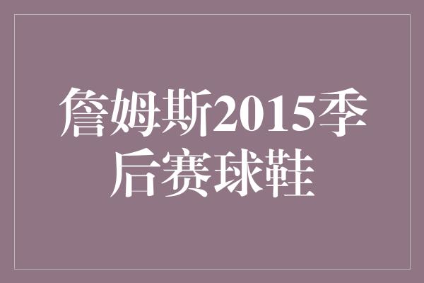 詹姆斯2015季后赛球鞋