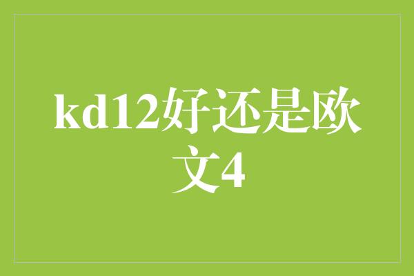 kd12好还是欧文4